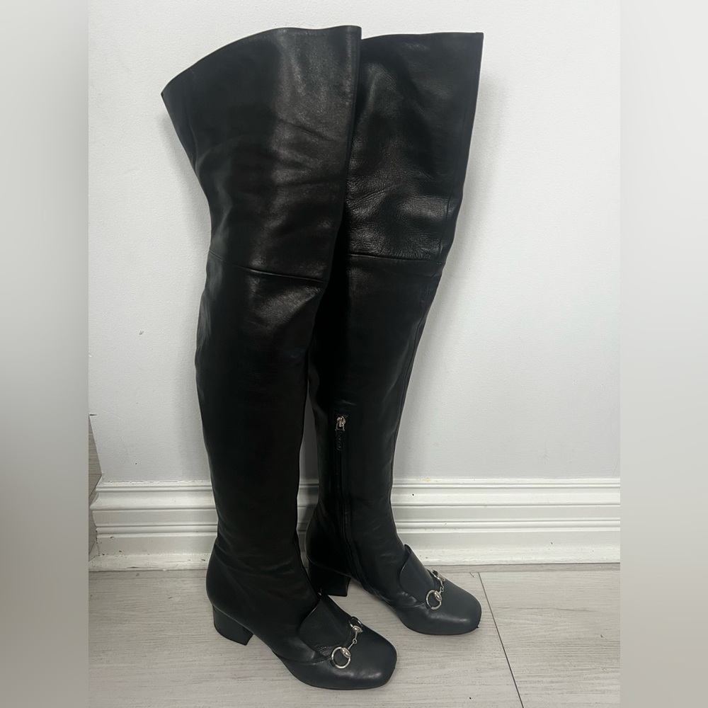 Gucci Lillian Nappa Charlotte Horsebit
Over The Knee Boots